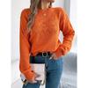 Women's Knitted Sweater - Solid Colour Lace-Up Lantern Sleeve Pullover Halloween Ladies' Top