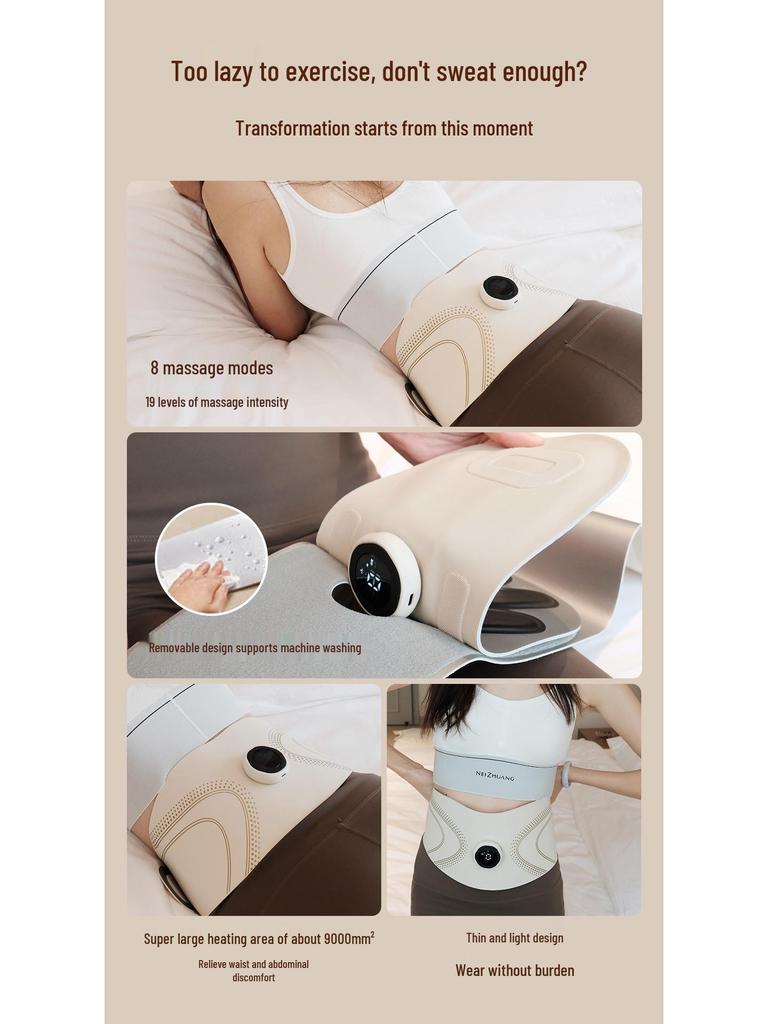 EMS Pulse Waist Massager: Microcurrent Heating Fitness Belt for Exercise and Relaxation
