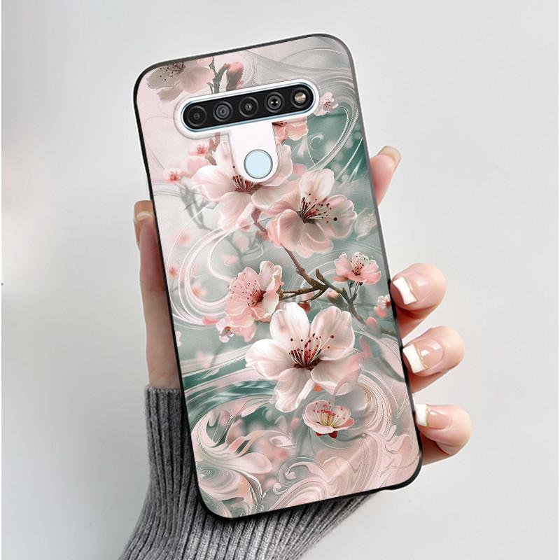 Cute Case For LG Q61 Capa For LG K61 Coque For LG Q70 Fundas Printing Shell Protective Cover Soft Silicone Cartoon Black Casing