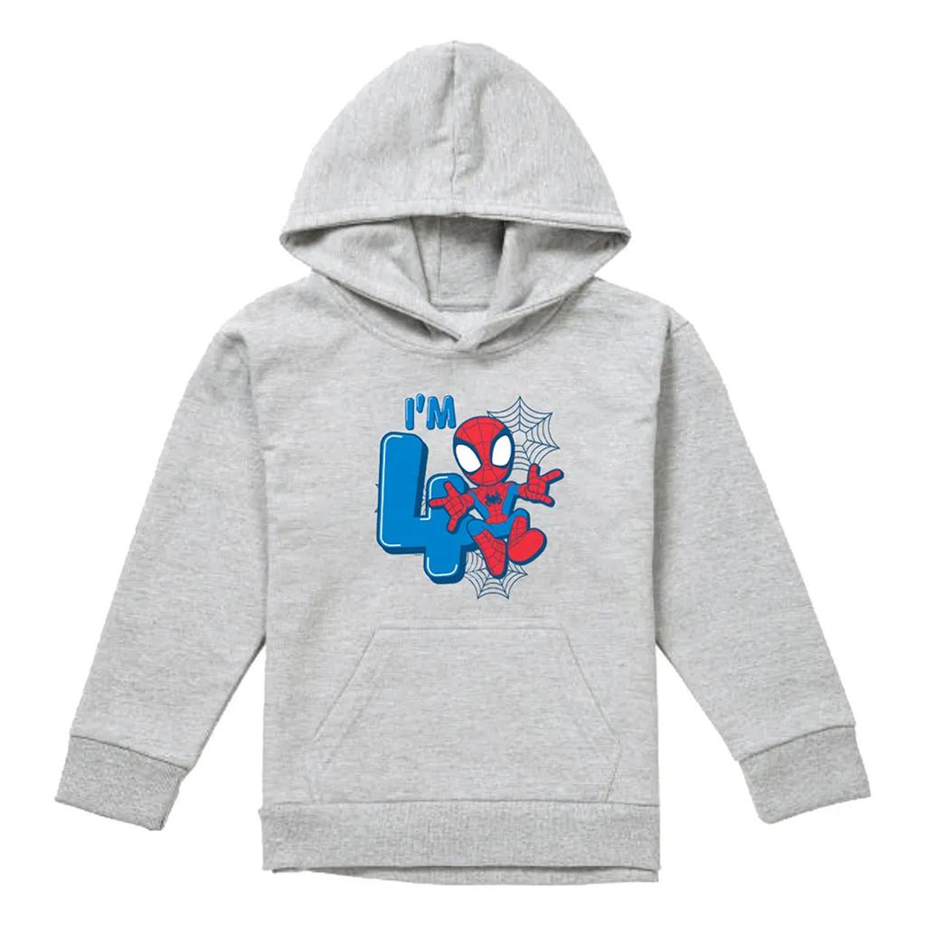 Spider-Man Childrens/Kids Heather Pull Over 4th Birthday Hoodie