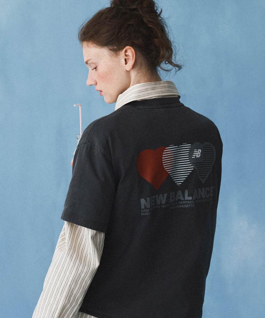 Nyuballanseu Nbneg2A073 / Uni Nb Heart Graphic Short Sleeve Tee (Charcoal)