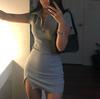 Sommer Sexy Bodycon Kleid Mit Polokragen Kurzen Ärmeln Gestrickter Stoff Für Clubwear