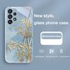Golden Bamboo Black For Samsung Galaxy S23 U Ltra 24 Plus S20 21 FE S25 Ultra A70 A72 73 51 52 53 Tempered Glass Phone Case