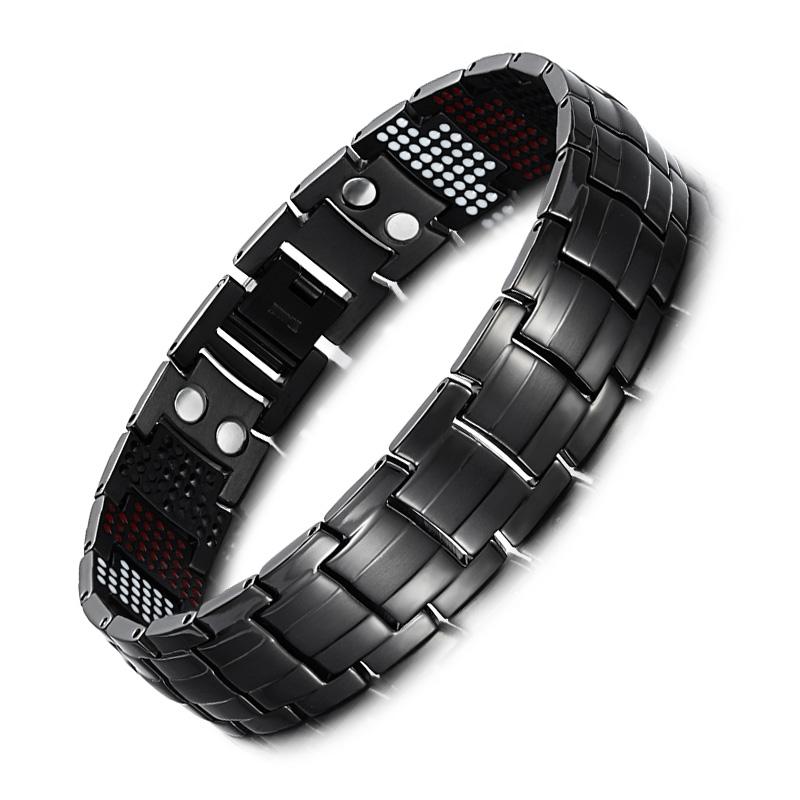 Fashion Jewelry Healing FIR Magnetic Bracelets Titanium Bio Energy Bracelet for Men Blood Pressure Accessory Wristband