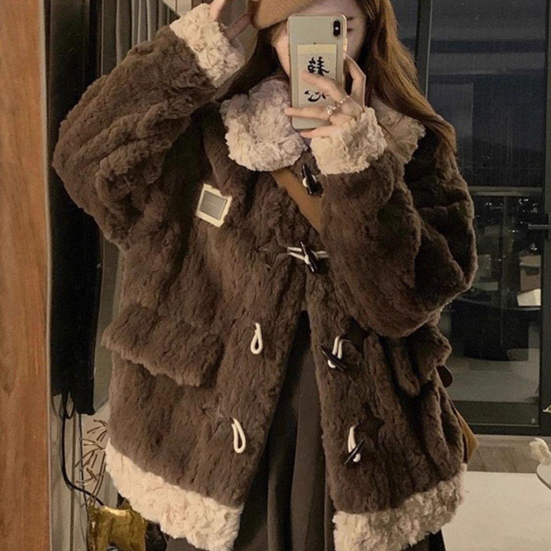 

Женское осенне-зимнее пальто из овчины Young Winter Commute Новое плюшевое свободное теплое хлопковое пальто Утолщенное хлопковое пальто L