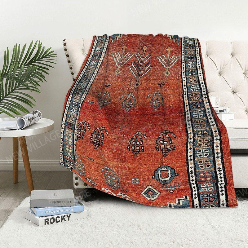 Bohemian Pattern Digital-printed Polyester Bedroom Velvet Flannel Cover Blanket Fleece Soft Sofa Cover Blankets for Beds