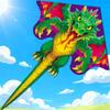 Children's Green Pterodactyl Dragon Kite - Popular Cartoon Dinosaur Design