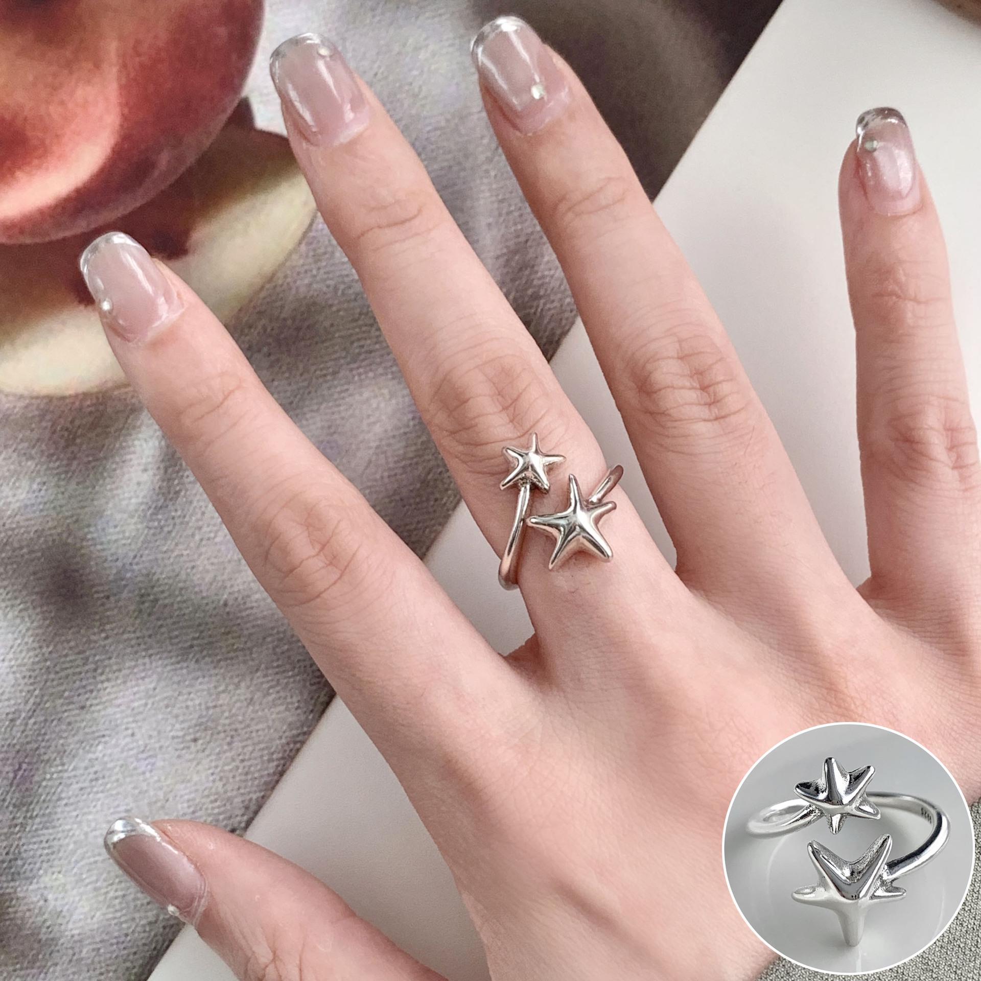 

Женское ретро черное овальное геометрическое разомкнутое кольцо - Универсальное модное украшение на указательный палец Adjustable