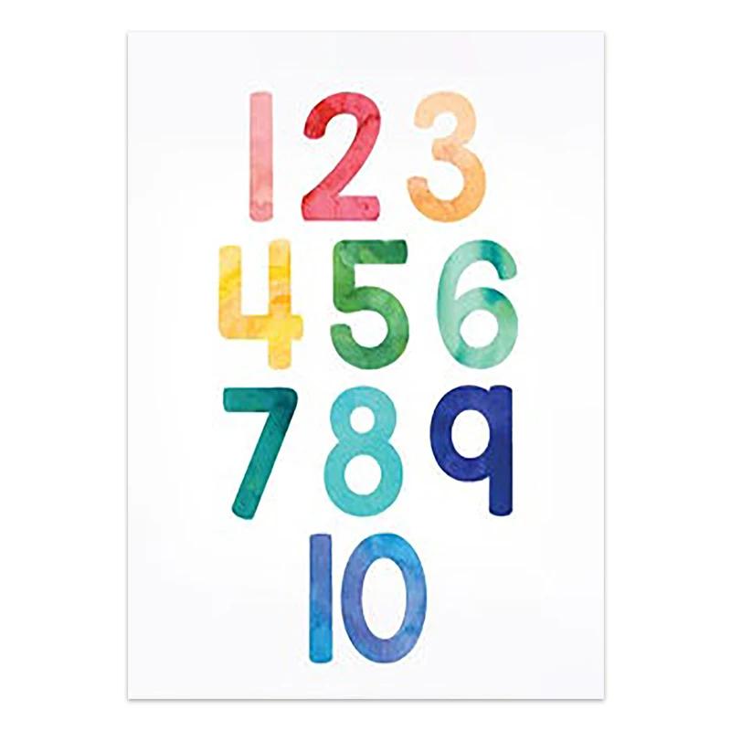 Numbers Alphabet Baby Room Wall Poster Education Picture Kid Bedroom Shape Nursery Wall Art Print Painting Nursery Decor Room