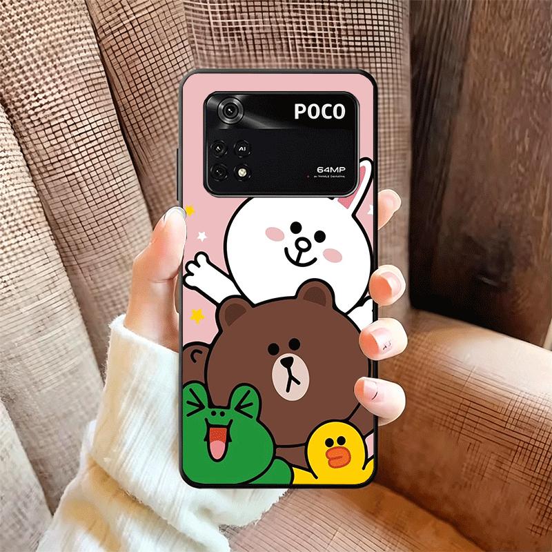 Cartoon Bear B-Browns C-Conys Soft Phone Case for Xiaomi Poco X5 X6 X7 X8 Pro Max X3 F7 F8 Ultra M8 M7 M6 M5 Redmi 15 15C 14C 13