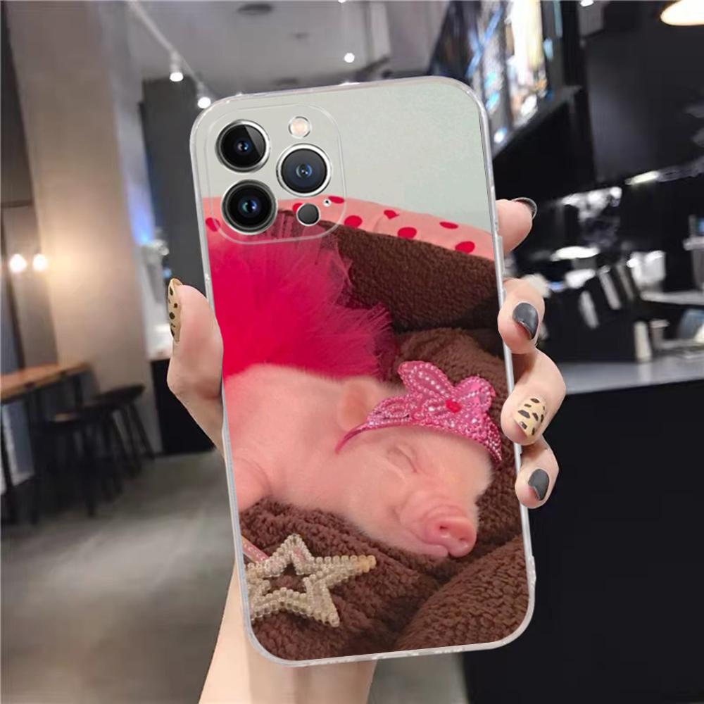 Cute little Pink Pig Phone Case For iPhone 15 14 11 12 13 Mini Pro XS Max Cover 6 7 8 Plus X XR SE 2020 Funda Shell