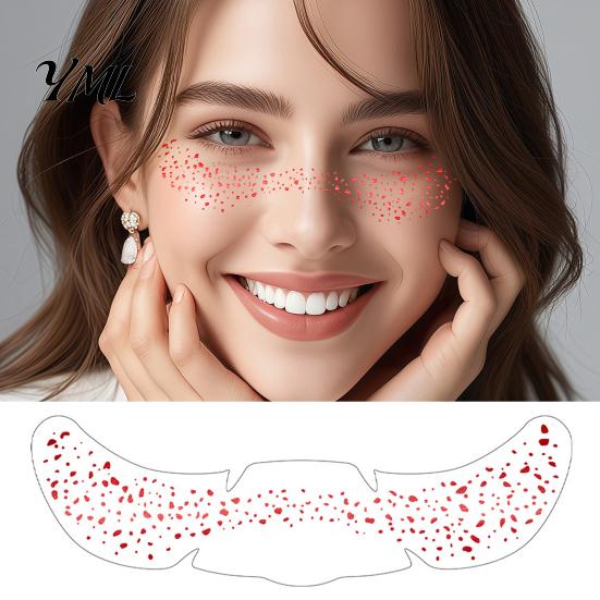 Skin Friendly Freckle Tattoos Glitter Stickers, Waterproof Temporary Face with Shimmer, Easy Photo Shoot Makeup Props Apply Remove, Party Body