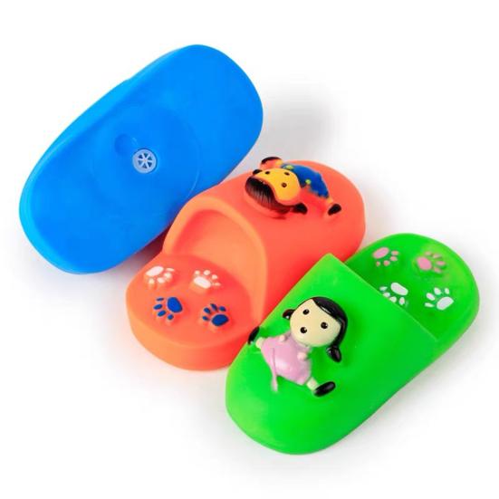 Girl Slipper Dog Chew Toy Bite Resistant Squeaky Simulated Slipper Shoes Pet Toy Boredom Stress Relief Puppies Teething Cleaning Toy