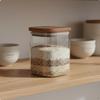 Borosilicate Glass Jar Square Canister Easy to Clean Pantry for Cafe 6060mm