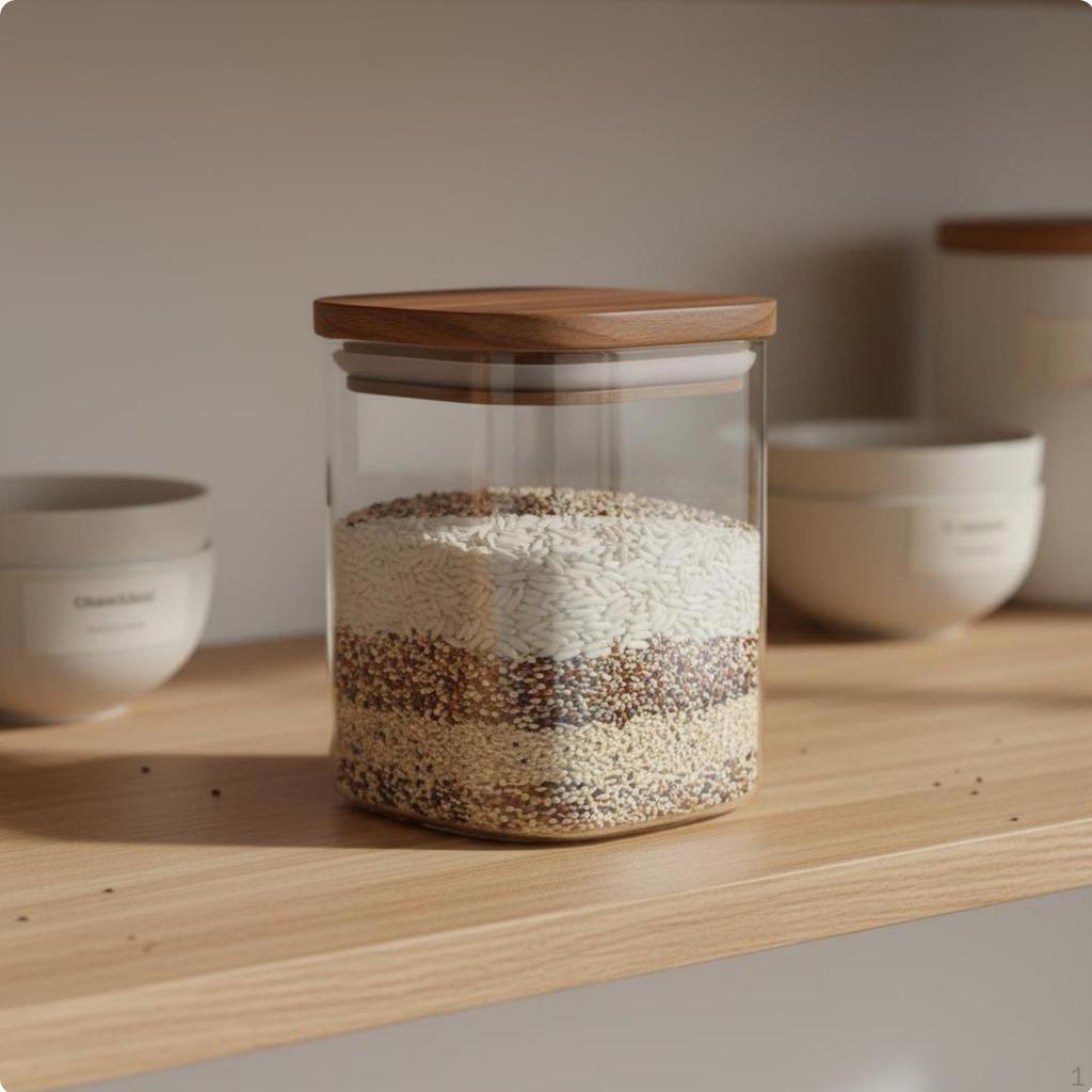 Borosilicate Glass Jar Square Canister Easy to Clean Pantry for Cafe 6060mm