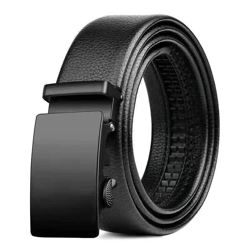 Trendy Youth & Middle-Aged Men's Genuine Leather Automatic Buckle Belt - Korean Style for Casual & Business Wear