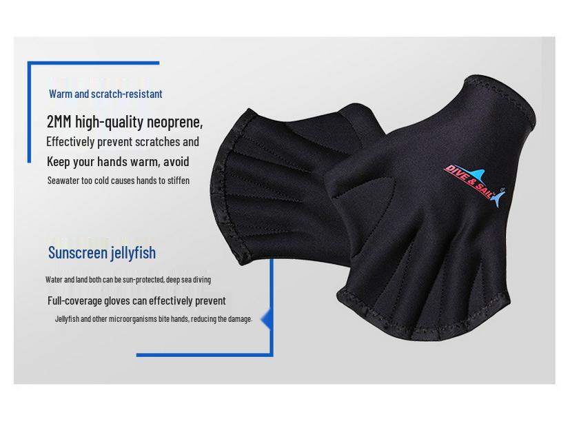Unisex 2MM Diving Gloves - Scratch & Jellyfish-Proof Swim Webs for Snorkeling & Surfing