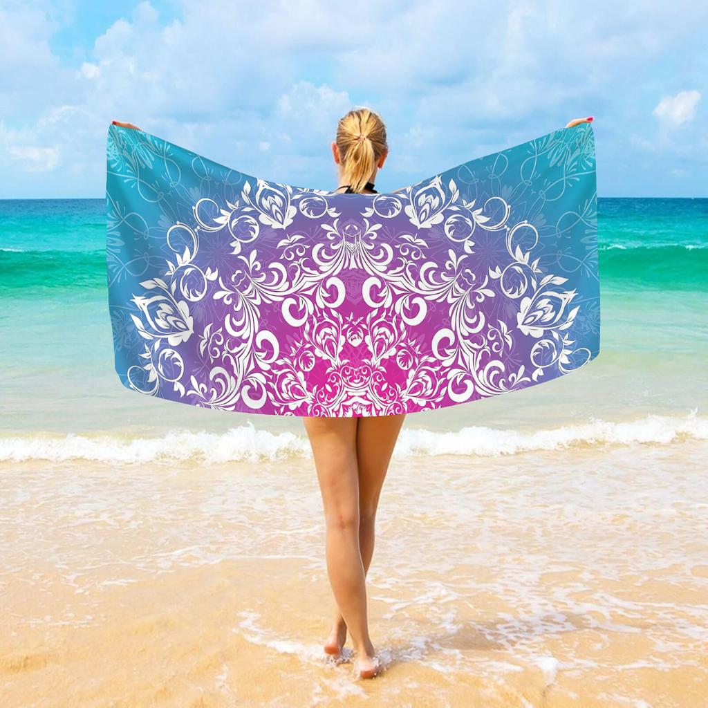 1pc Bohemian Beach Towel, Ultra-fine Fiber Quick Drying Beach Towel, Multifunctional Beach Towel for Beach Swimming and Vacation