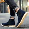 Fashion Chelsea Fashion Shoes Warm Winter Leather Shoes Antiskid Mens Boots Male Footwear Classic Men Ankle Boots Comfy  Boots