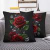 Stylish Water Drop Rose Pattern Double-Sided Decorative Pillowcases, Cushion Covers For Sofa And Bedroom