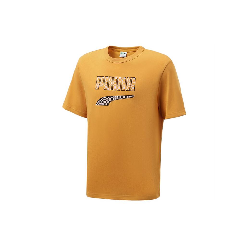 Puma Downtown T Shirts Men's Orange Crew Neck Moderate 533042-37