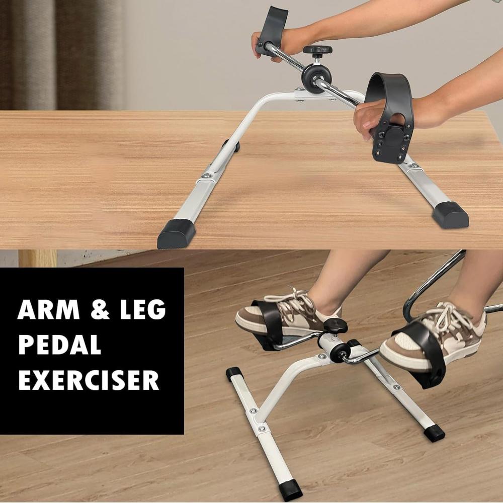 Pedal Exercise Mini Exercise Bike for Leg and Arm Recovery Exercise Lightweight and Portable Floor Bike Pedal Cycle Exerciser