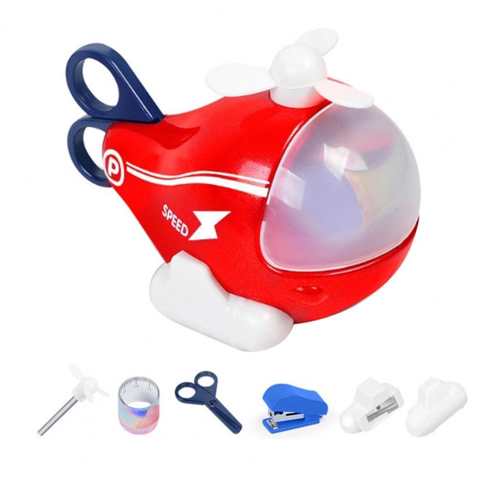 Pencil Eraser 6 In 1 Desk Stationery Detachable Stationery Helicopter Toy  Desk Decor