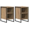 Nightstand Set of 2 Industrial Style Oak Veneer 39.5 X 30 X 50 Cm
