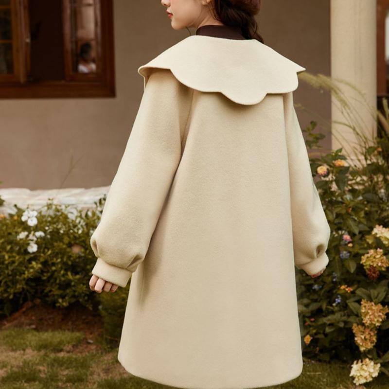 Loose Woolen Coat for Girls, Thickened Cotton-padded Overcoat for Children's Fashion In Autumn and Winter
