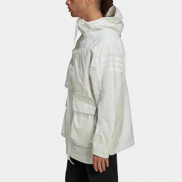 Adidas Xploric R Outdoor Solid Color Long Sleeve Hooded Jacket Men jackets White H65701