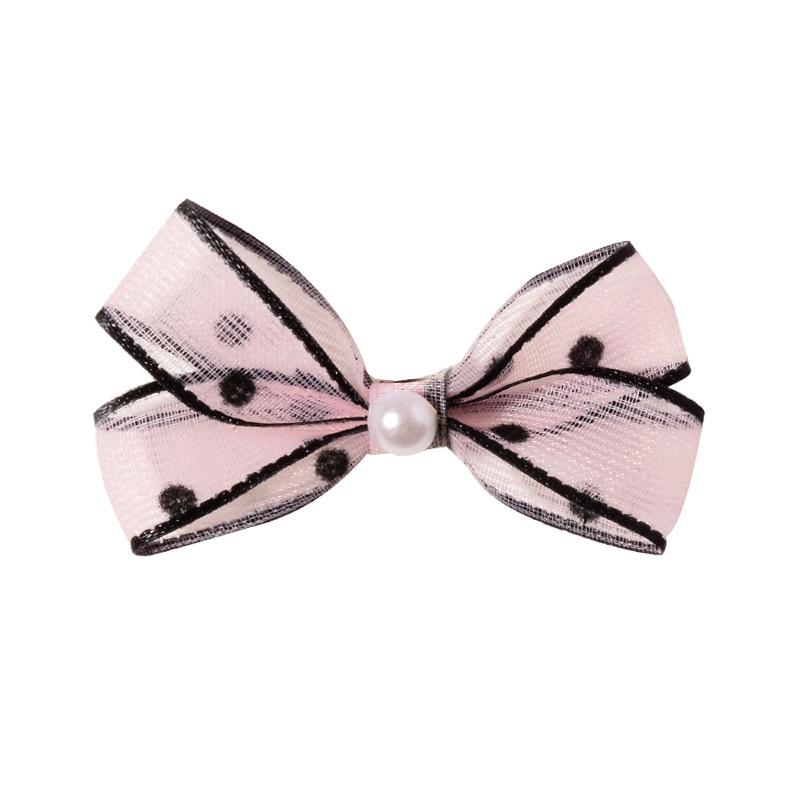 2Pcs Organza Bow Nail Art Decorations Retro Pearl Lace Ribbon Charm Manicure Accessories
