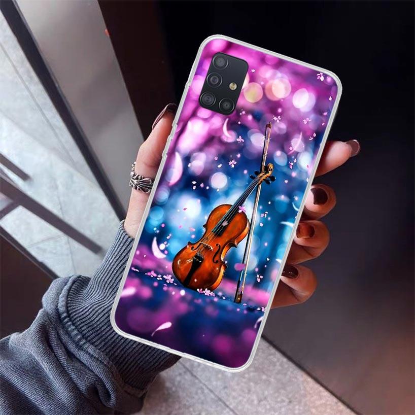 

Music Violin Phone Case For Samsung Galaxy A52 A51 A50S A32 A22 A12 A02S A72 A71 A31 A70 A30S Note 20 Ultra 10 Plus S10 Galaxy A Samsung A52S 5G