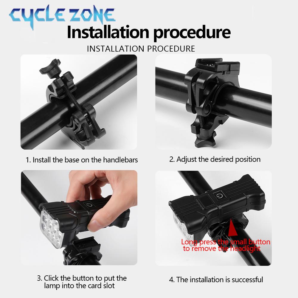 12 LED Bike Light with Horn Rechargeable Bicycle Front Light MTB Bicycle Head Lights Cycling Bike Safety Lamp for Night Riding