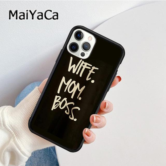 

MaiYaCa Wife Mom Boss Quotes Phone Case Cover For iPhone 17 Air 16 15 plus 11 12 13 14 pro max shell coque iPhone 11pro max