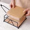 Creative Wood Base Iron Napkin Holder Modern Style Stable Paper Dispenser Rack Paper Storage Rack Table Decoration