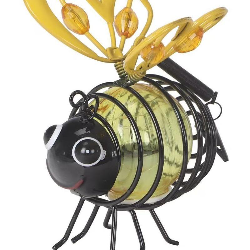 New Solar Bee Ironwork Pendant Light - LED Outdoor Garden Lamp - Garden Decoration Craft Ironwork
