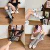 Summer Girl Mesh Striped Bow Ankle Socks With Breathable Fabric For Casual Wear