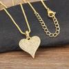 Nidin Light Luxury Trendy Heart Shape Hollow Design Charm Pendant Necklace For Women Men Sparkling Zircon Chain Jewelry Gifts