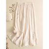 Leak-Picking ~ Counter Tail Linen Cropped Casual Pants Women's Artistic Embroidered High Waist Lightweight Summer Cotton and Linen Wide-Leg Pants