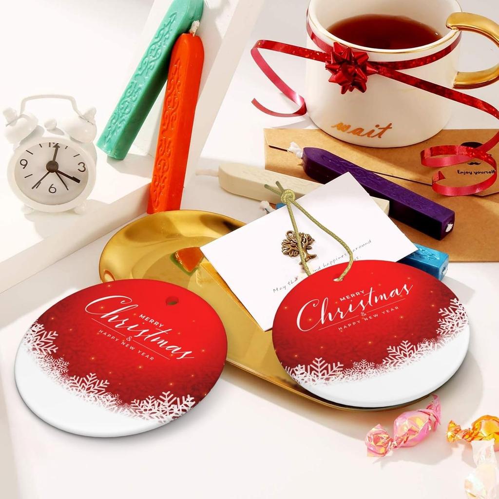 Christmas Ornament Merry Christmas Snowflakes Christmas Tree Ornaments Christmas Decoration for Xmas Ornaments Hanging Decorations Ceramic Ornament