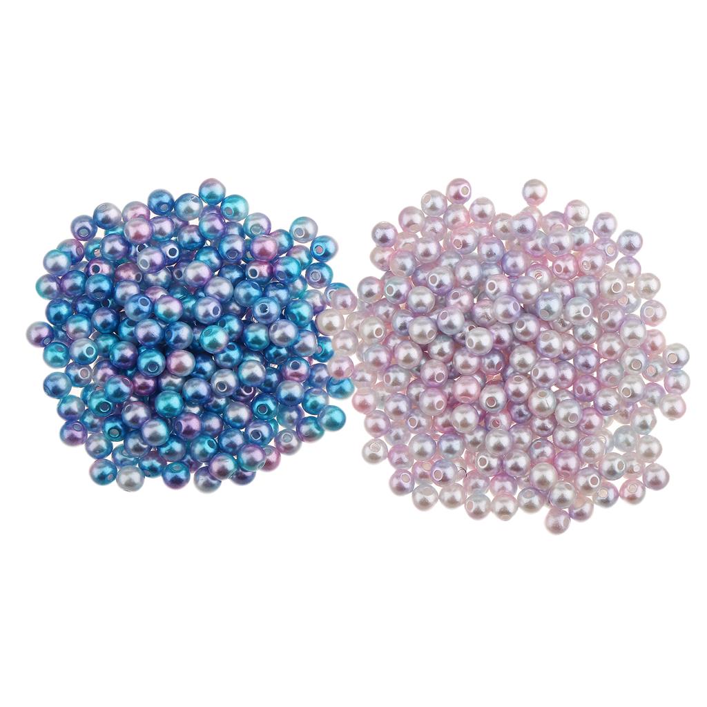 1000 Piece 4mm Colored Imitation Pearl ABS Plastic Loose Beads DIY Jewellery