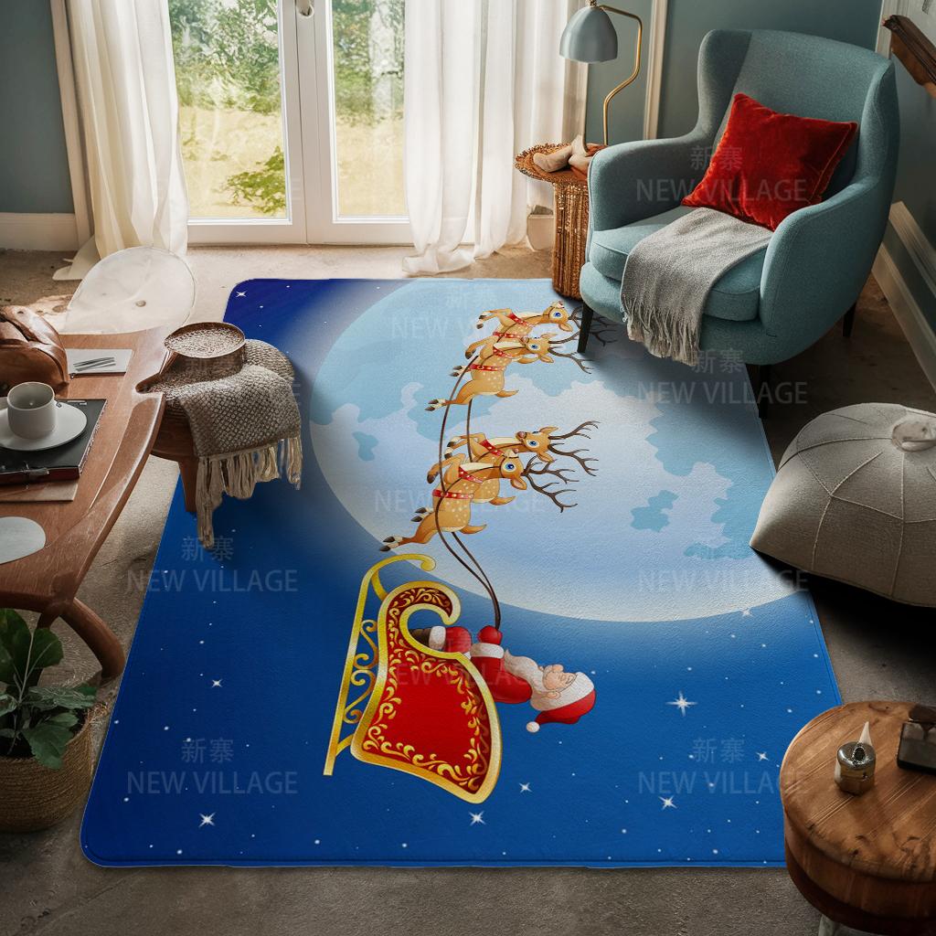 House Entrance Carpet Home Door Mat Living Room Bath Foot Bathroom Non-slip Water Absorption Rugs Bath Merry Christmas Winter