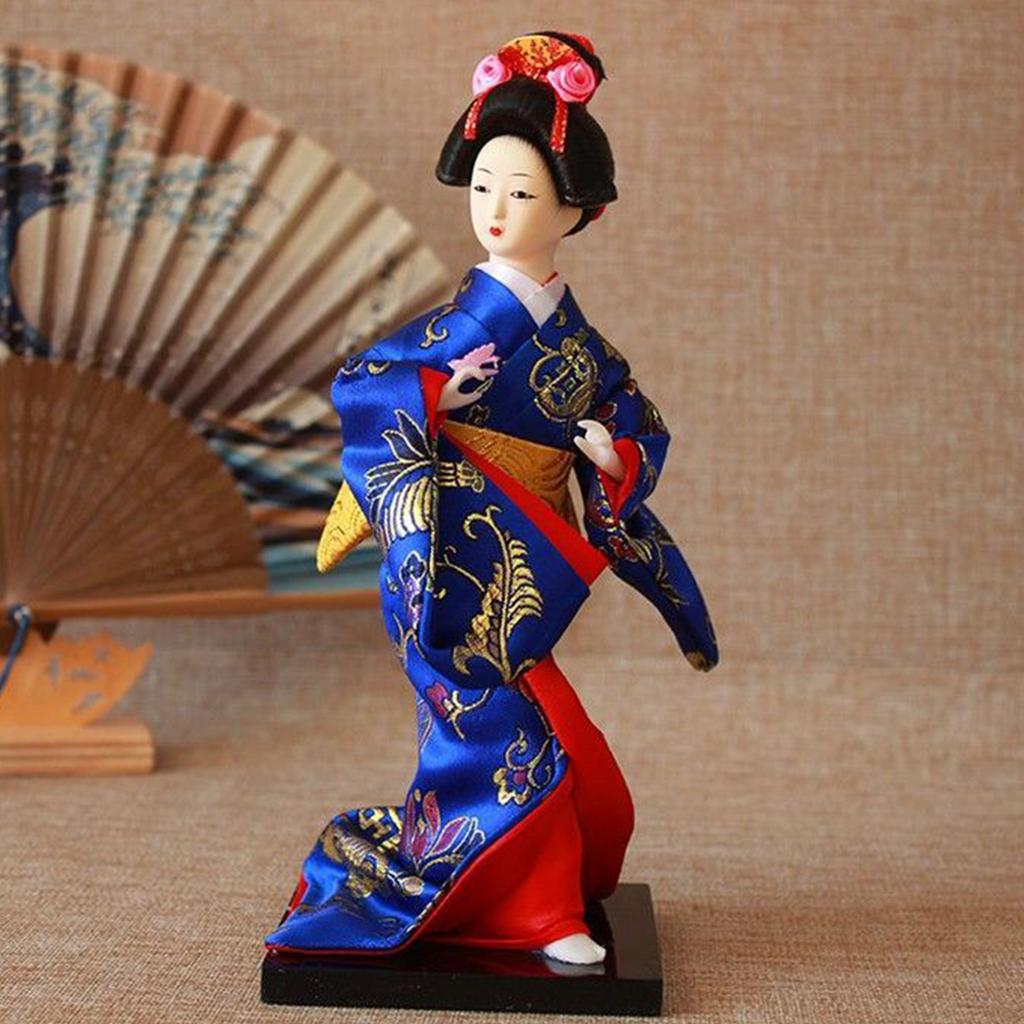 Handcrafts Geisha Kimono Dolls Tabletop Display Figurine Ornament for Japanese Themed Restaurants or Home Decors Gift
