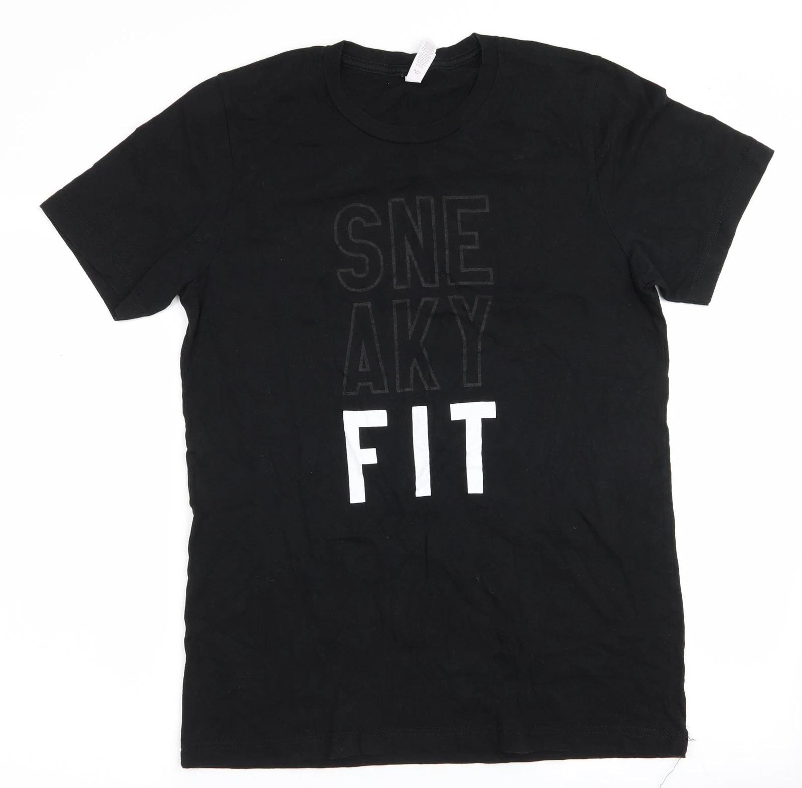 Canvas Mens Black Cotton blend T-Shirt Size M - Sneaky Fit 3XL