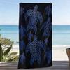 1pc, Blue Ocean Style Large Soft Beach Towel with Turtle Totem Print, Microfiber Bath Towel, Quick-Drying and Super Absorbent