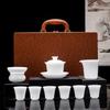 Ice Jade White Porcelain Kung Fu Tea Set