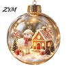 Indoor Outdoor Xmas Decor Glowing Christmas Story Ornament, Light?Up Mini Holiday Scene Hanging Ball with Warm Seasonal Home Accents LED Light,