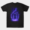 Men Black Print T-shirt Sung Jin-Woo Dark Aura Fan Art No-Cut Heat Transfer Print Cotton Tshirt