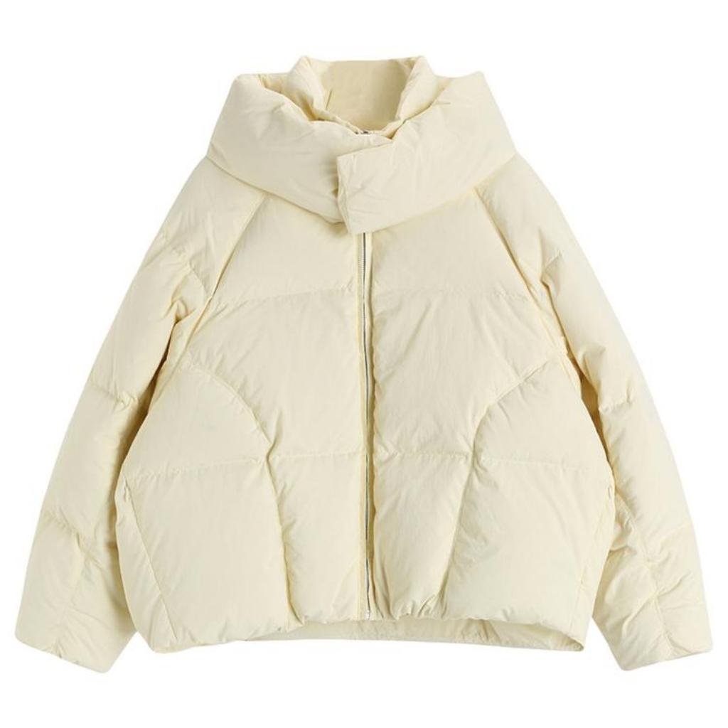 Winter Women Thickened Bread Down Jacket Student Loose Bat Sleeved Pink Casual Coat With Hooded