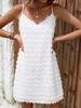 European & American V-neck Tassel Camisole Dress - Solid Color Summer Women's Fashion